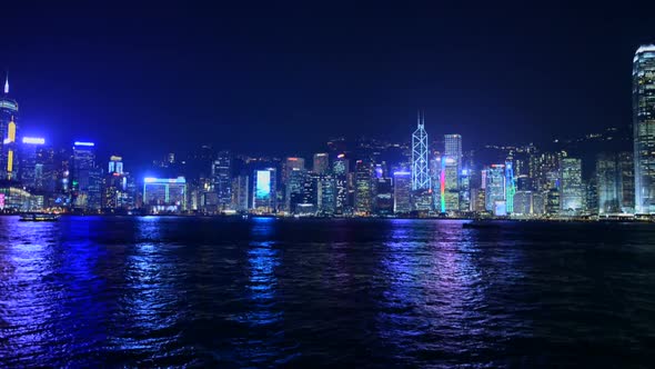 Victoria Harbour / Hong Kong Skyline At Night - Hong Kong China 1