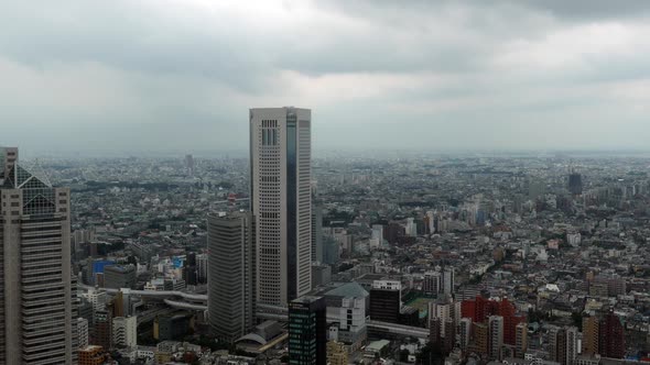 Tokyo Skyline With Rain Clouds - Daytime