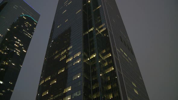 Building At Night Downtown Los Angeles