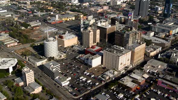 Aerial View Of Hollywood Los Angeles Suburbs California