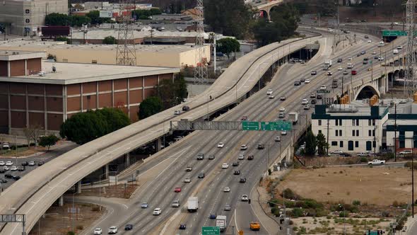 Traffic On Busy Freeway In Downtown Los Angeles California 1 alt