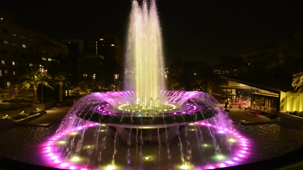 Los Angeles City Hall And Fountain At Night 3