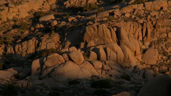 Desert Rocks  Sunset Shadows Creep Along Rocks - 2