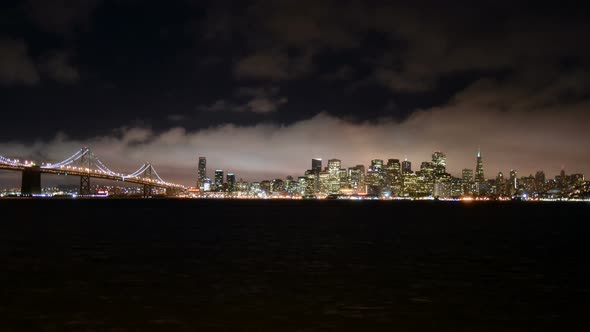 The Foggy San Francisco Skyline At Night 2