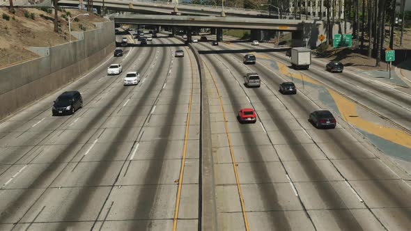 On Busy Freeway Downtown Los Angeles 4