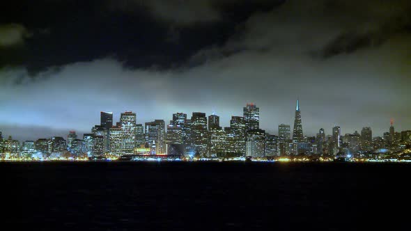 The Foggy San Francisco Skyline At Night 4