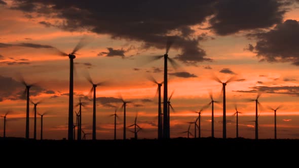 Power Windmills In The California Desert At Sunset 6