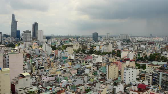 Rain Clouds And Shadows Passing Over Ho Chi Minh City (Saigon) 2