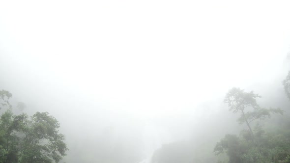 Raging Waterfall To Fog During Rainstorm - Sapa Vietnam