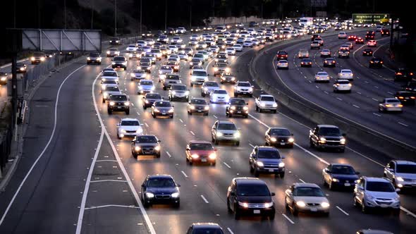 Evening Rush Hour Traffic On Busy Freeway In Los Angeles 7 alt