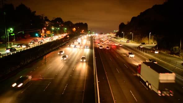 Rush Hour Traffic On Busy Los Angeles Freeway 1