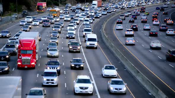 Rush Hour Traffic On Busy Los Angeles Freeway 2