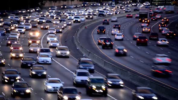 Rush Hour Traffic On Busy Los Angeles Freeway 6