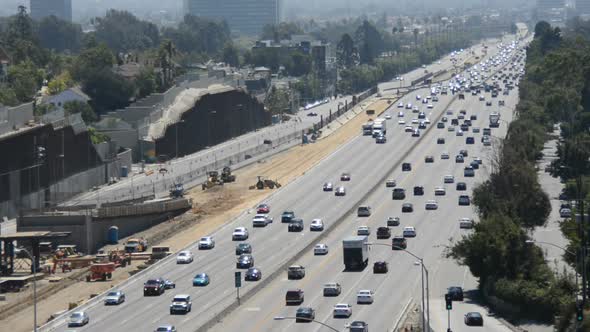 Traffic On Busy Freeway In Los Angeles 4