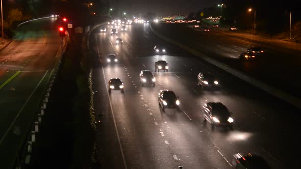 Busy Freeway Traffic In Los Angeles 1