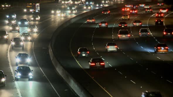 Busy Highway At Night, Los Angeles 2