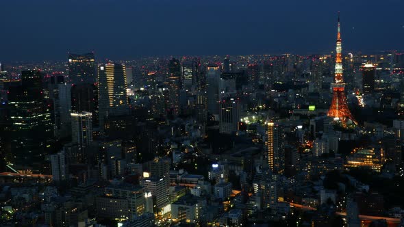 Skyline With Tokyo Tower At Night - Tokyo Japan 3 alt