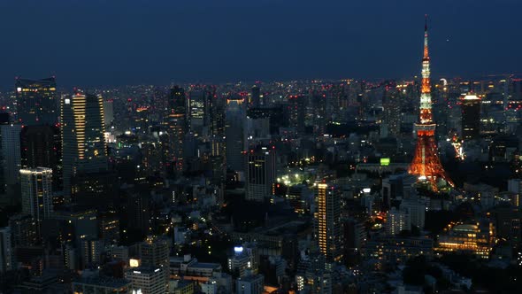 Skyline With Tokyo Tower At Night - Tokyo Japan 4 alt