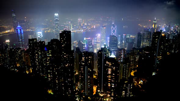 Hong Kong City And Victoria Harbour At Night From Victoria Peak 2 alt
