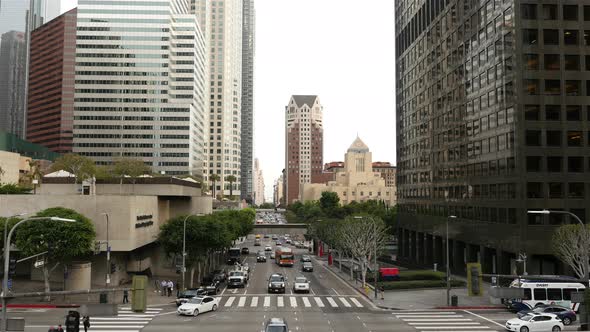 View Of Traffic / Pedestrians In Downtown Los Angeles California 2 alt