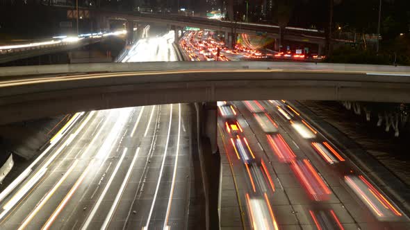 Traffic On Busy 10 Freeway In Downtown Los Angeles California 3 alt