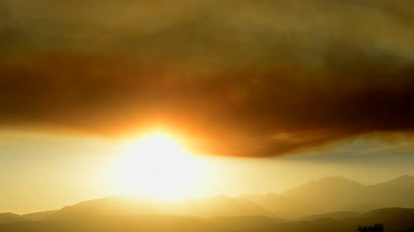 Smoke Clouds From Fire At Sunset 7