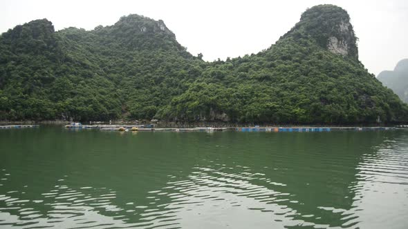 Boats On A Rainy Foggy Day In Ha Long Bay Vietnam 2