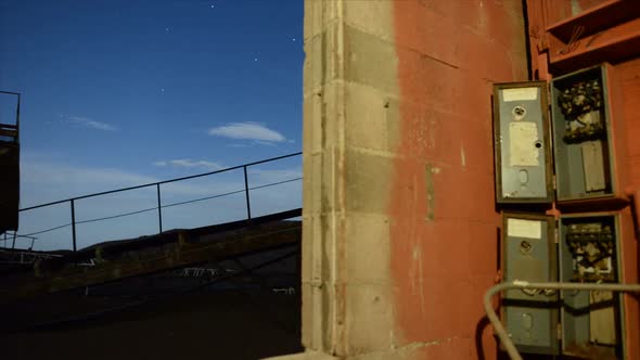 Time Lapse Pan Of Abandon Mine At Night 2