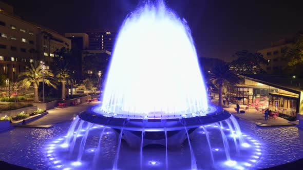 Los Angeles City Hall And Fountain Nighttime 3 alt