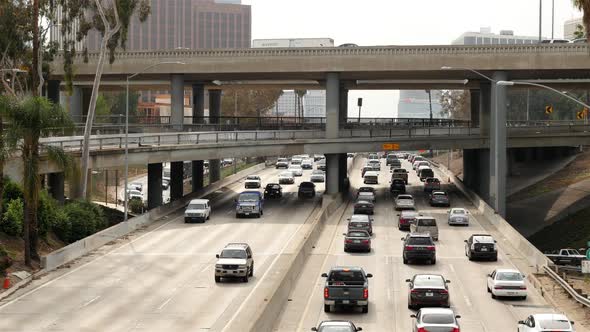 Traffic On Busy Freeway In Downtown Los Angeles California 62 alt