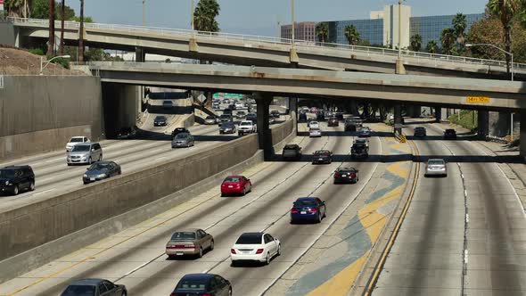 Traffic On Busy Freeway In Los Angeles California 4