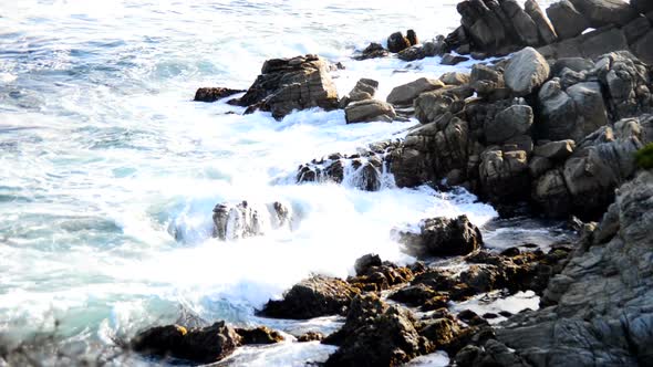 Pacific Ocean Waves Crashing On Rocks - Big Sur 2