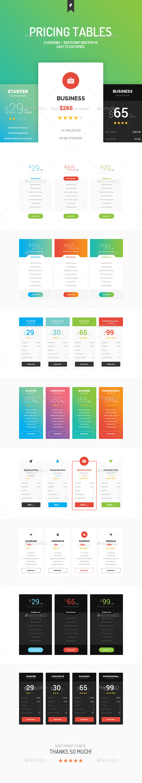 Pricing Tables