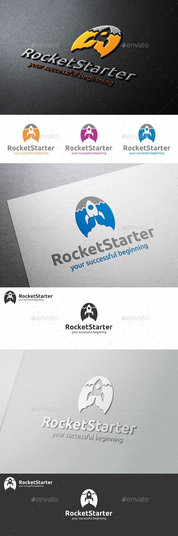 Rocket Starter Logo Launch Startup
