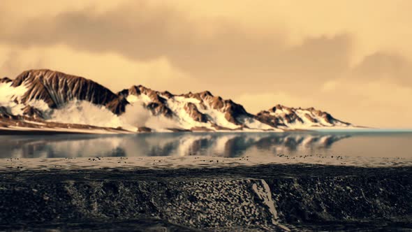 Coastline of Antarctica with Stones and Ice