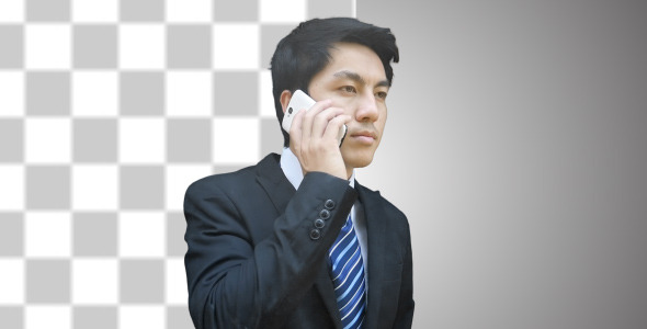 Asian Business Man Phone Call