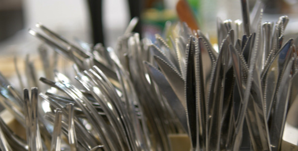 Forks, Knives and Spoons In The Kitchen