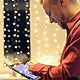 Man with the Tablet on the Bokeh Background - VideoHive Item for Sale