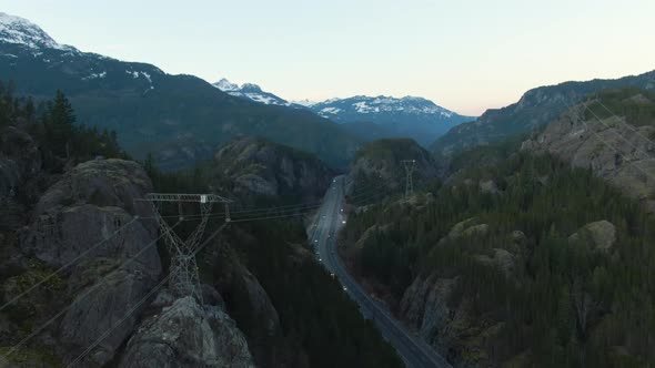 Aerial View of the Famous Scenic Drive Sea To Sky Highway