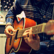 Man Playing an Acoustic Guitar on a Beautiful Back - VideoHive Item for Sale