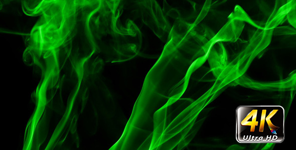 Abstract Green Fluid Smoke Element Turbulence