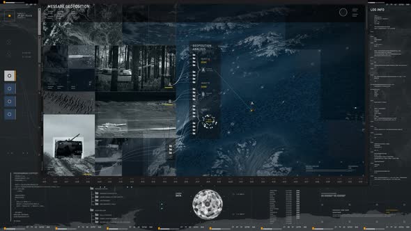 Modern Digital Satellite Surveillance System Analyzes Position Coordinates alt