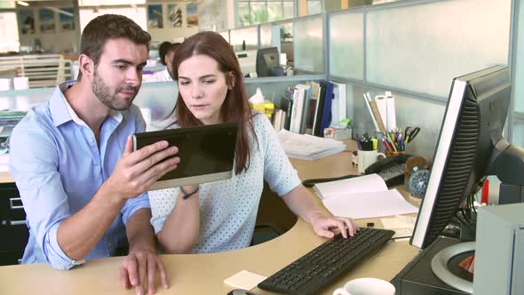 Woman Working At Computer In Modern Office 2 alt
