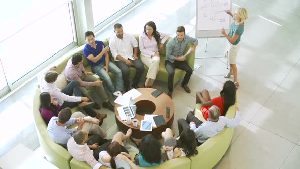 Businesswoman Leading Brainstorming Session With Colleagues 5