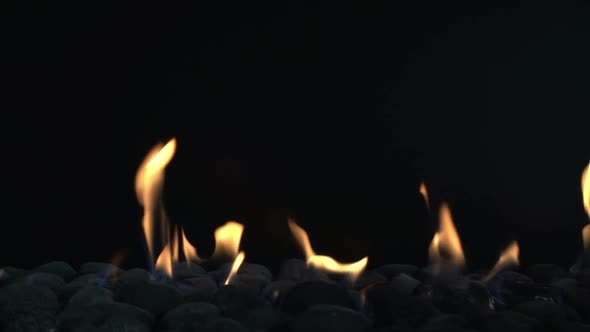 Coals Igniting On Gas Fire