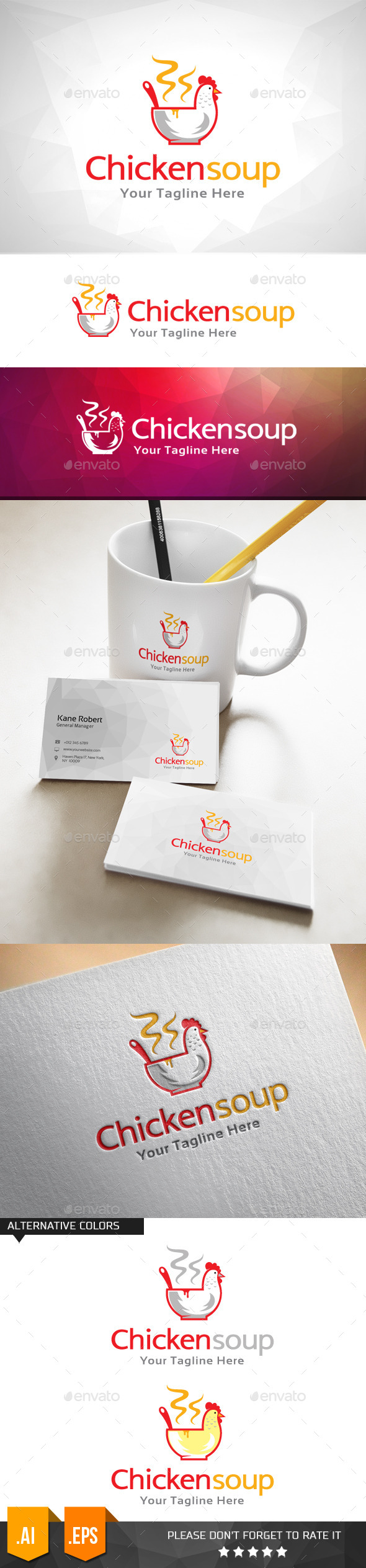 Chicken Soup Food Logo Template