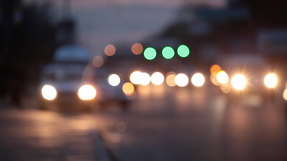 Night Street Lights And Traffic
