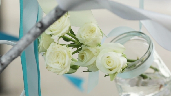 White Roses In a Vase