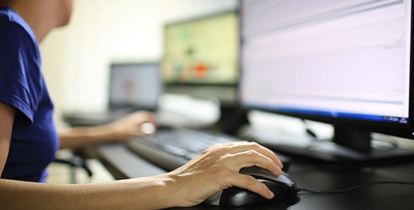 Woman Working at a Computer 22