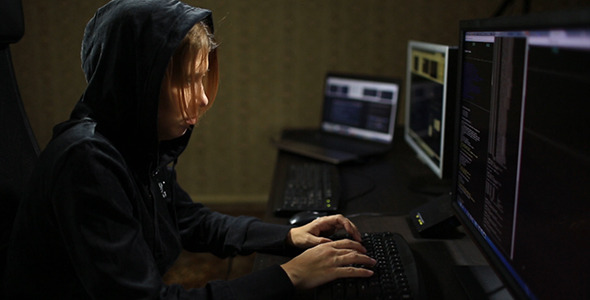 Hacker Typing on Keyboard 3